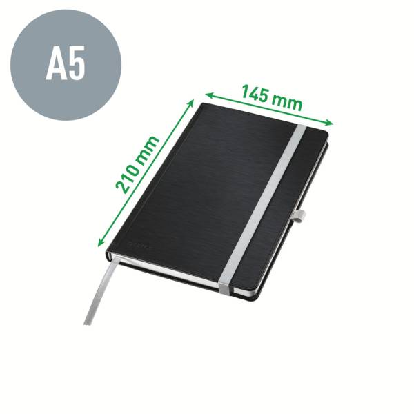 Leitz 44861094 Notizbuch kariert Satin Schwarz Anzahl der Blätter: 80 DIN A5