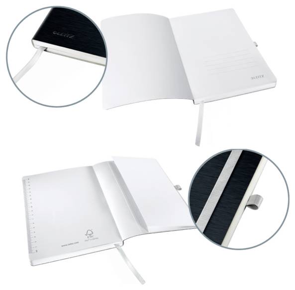 Leitz 44871094 Notizbuch liniert Satin Schwarz Anzahl der Blätter: 80 DIN A5