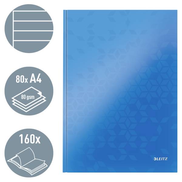 Leitz 46251036 Notizbuch liniert Blau Anzahl der Blätter: 80 DIN A4