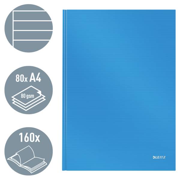Leitz 46650030 Notizbuch liniert Hellblau Anzahl der Blätter: 80 DIN A4