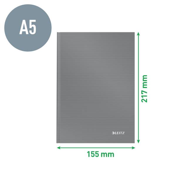 Leitz 46660095 Notizbuch kariert Schwarz Anzahl der Blätter: 80 DIN A5