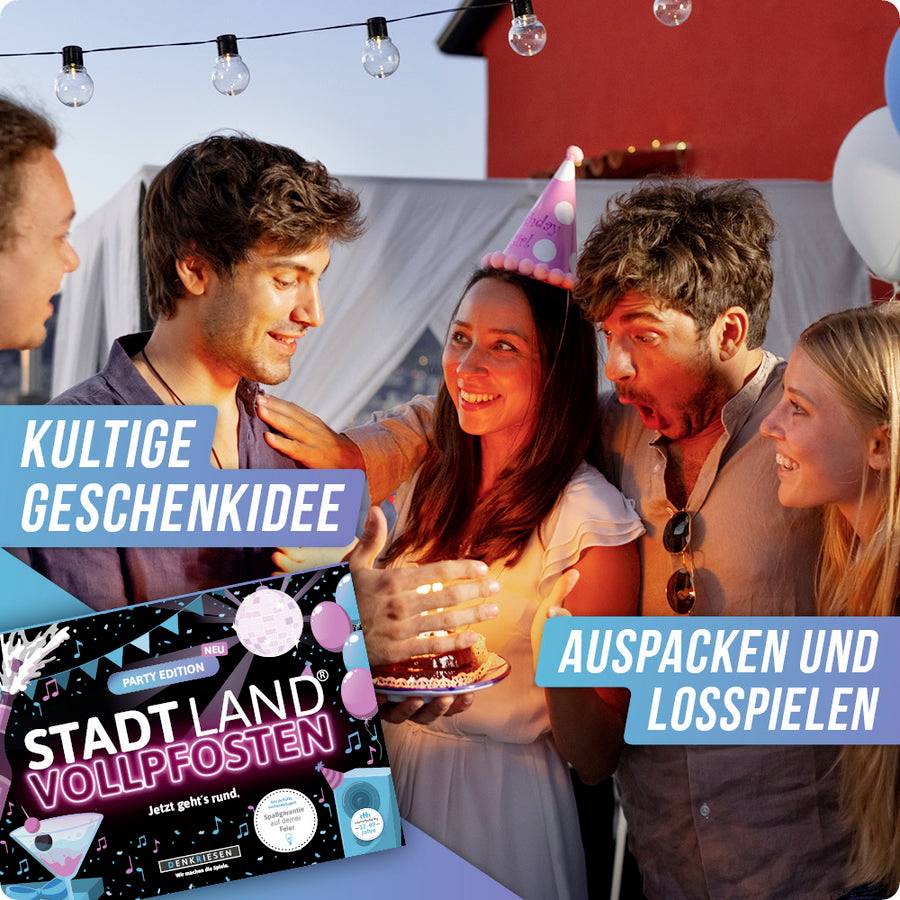 D&R Denkriesen STADT LAND VOLLPFOSTEN® - Party Edition 4260528093908 Anzahl Spieler (max.): 50