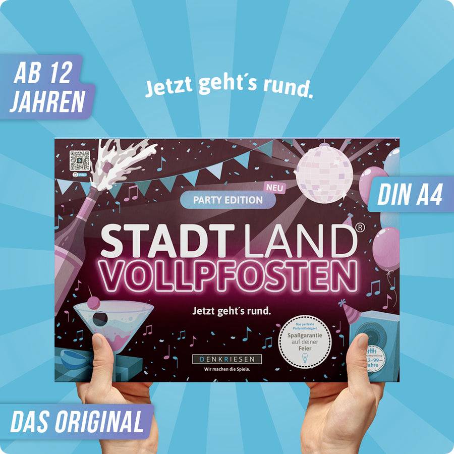 D&R Denkriesen STADT LAND VOLLPFOSTEN® - Party Edition 4260528093908 Anzahl Spieler (max.): 50