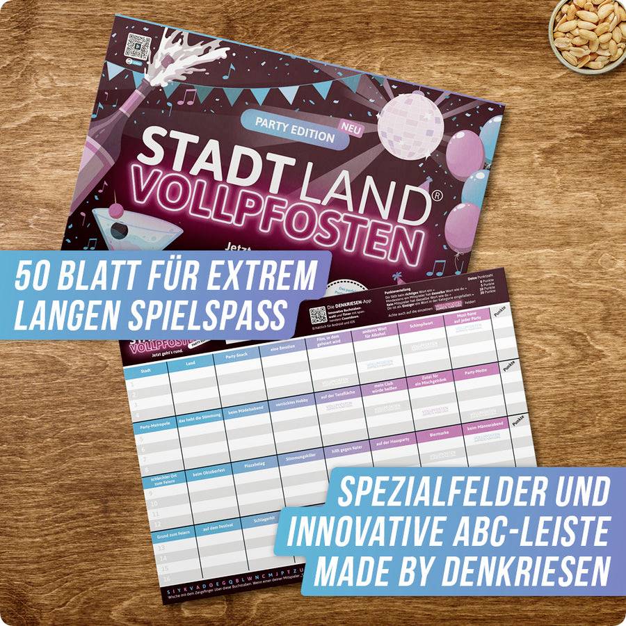 D&R Denkriesen STADT LAND VOLLPFOSTEN® - Party Edition 4260528093908 Anzahl Spieler (max.): 50