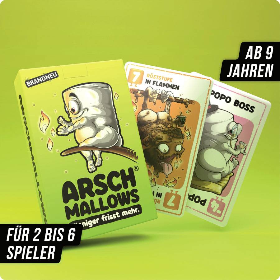 D&R Denkriesen ARSCHMALLOWS - weniger frisst mehr 4260528094042 Anzahl Spieler (max.): 6