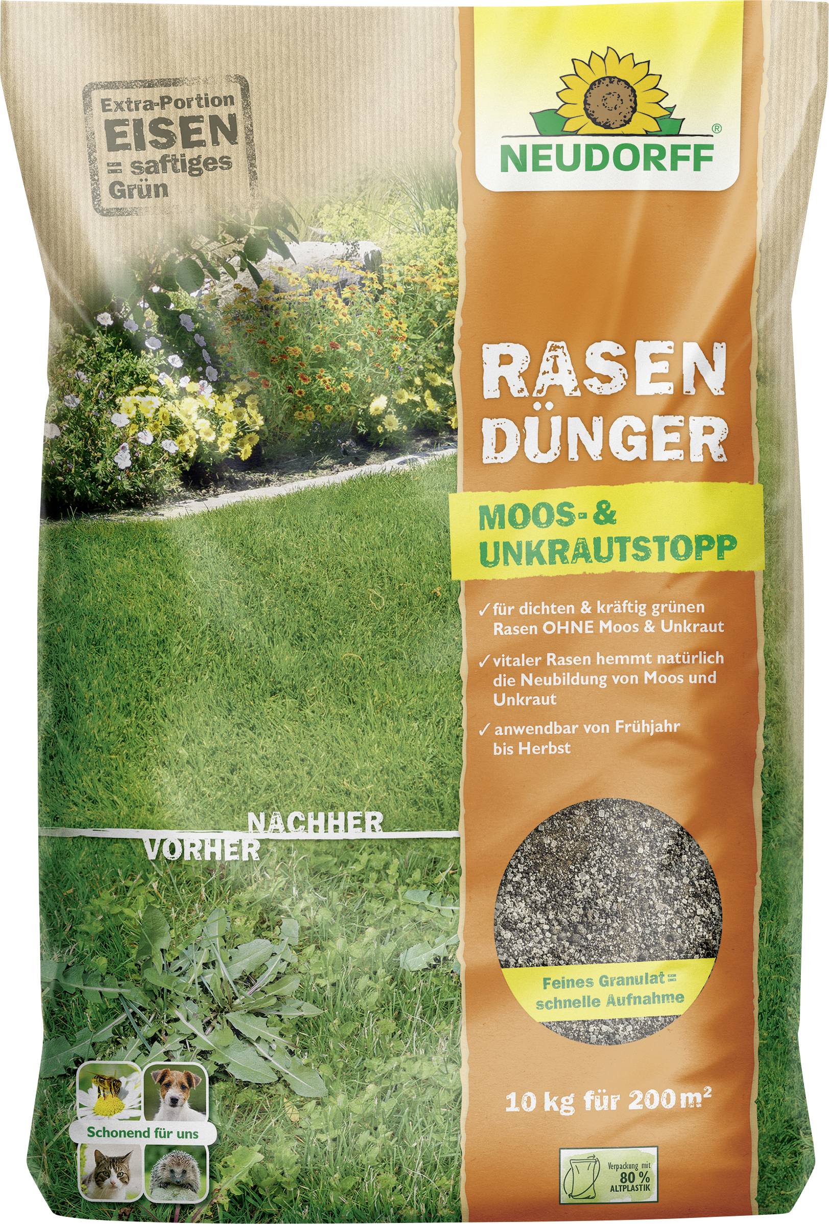 Neudorff 01238 Azet Rasendünger Moos- & Unkraut-Stopp 10kg