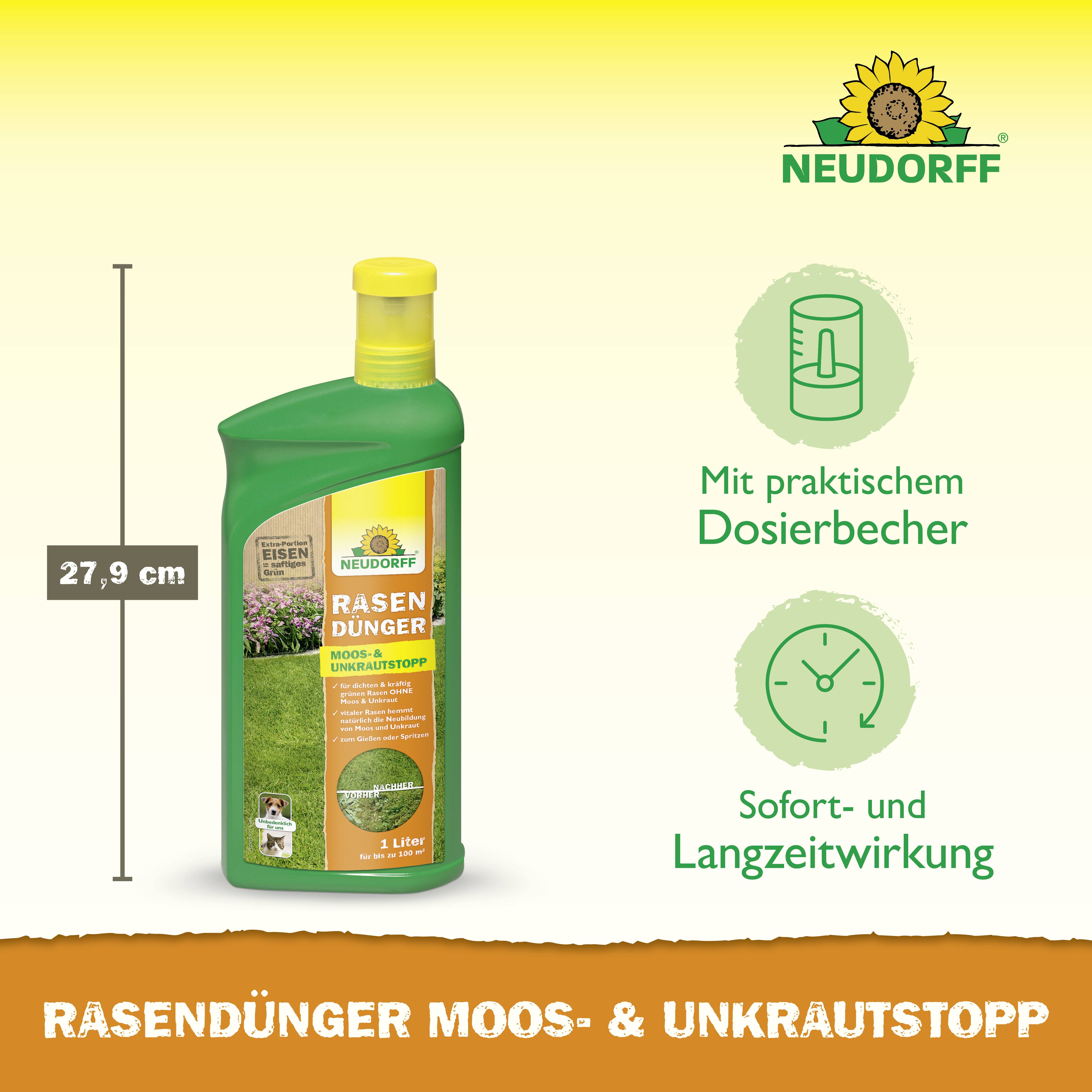 Neudorff 01281 Azet Rasendünger Moos- & Unkraut-Stopp 1l