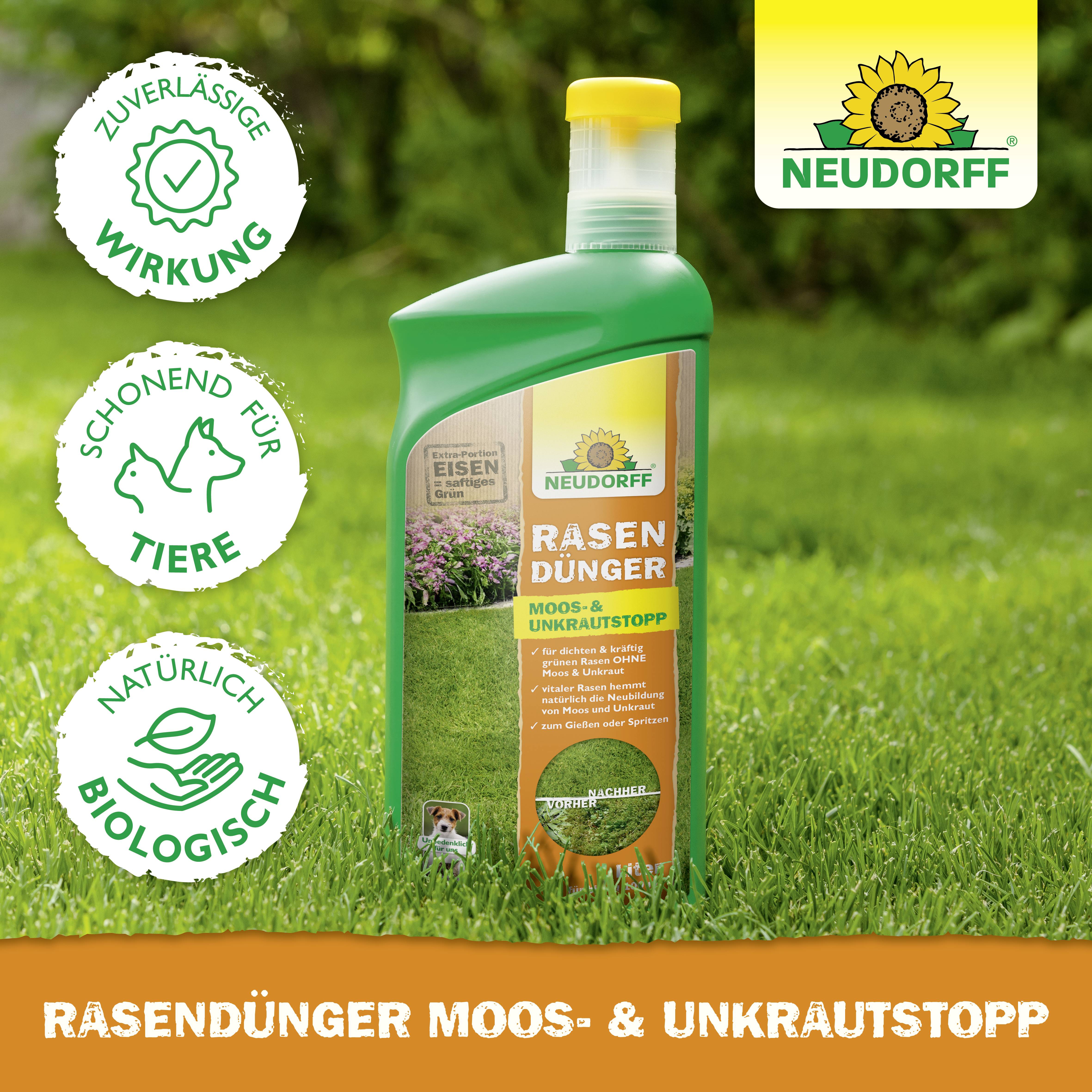 Neudorff 01281 Azet Rasendünger Moos- & Unkraut-Stopp 1l