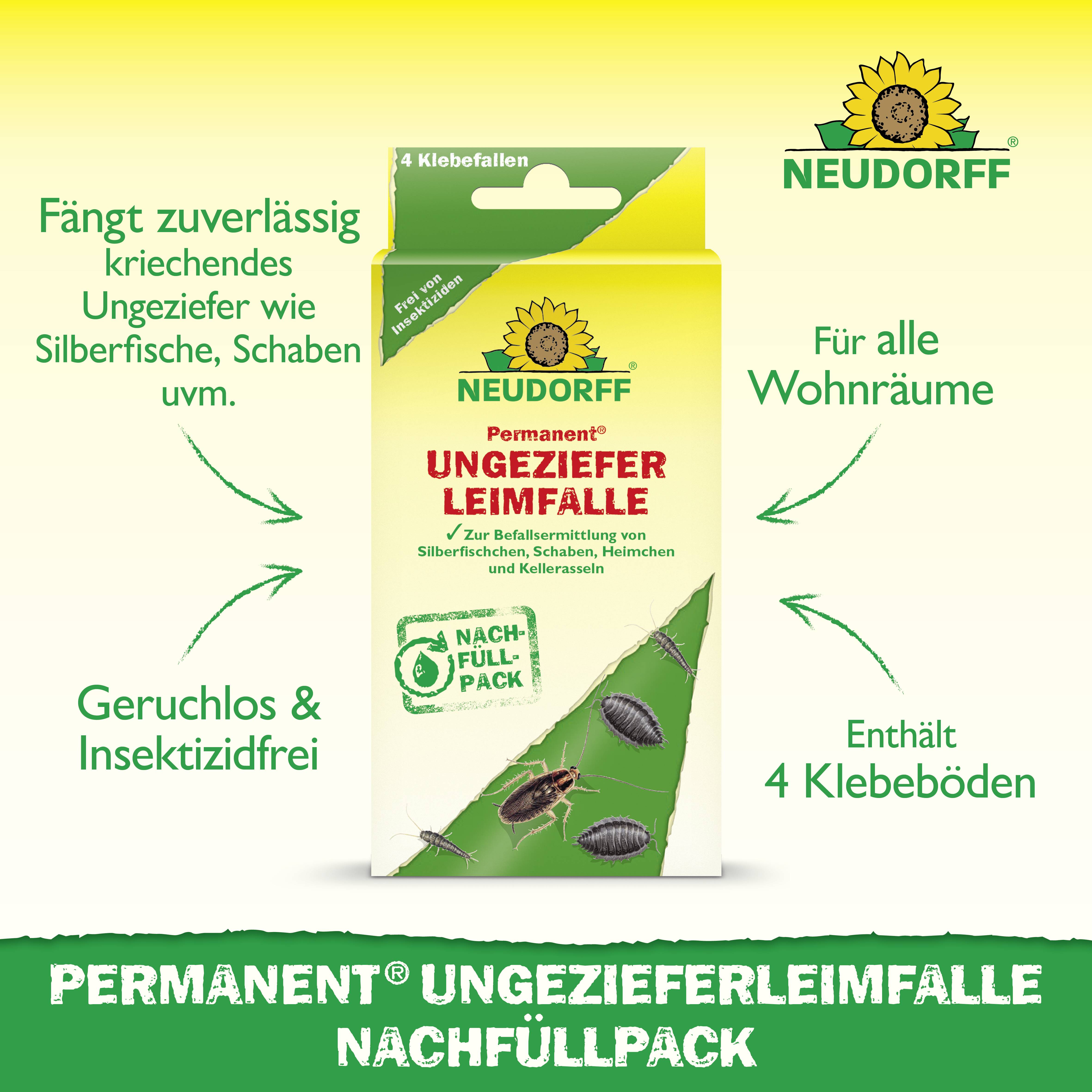 Neudorff 01273 Permanent Ungezieferleimfalle Nachfüllpack 4St.