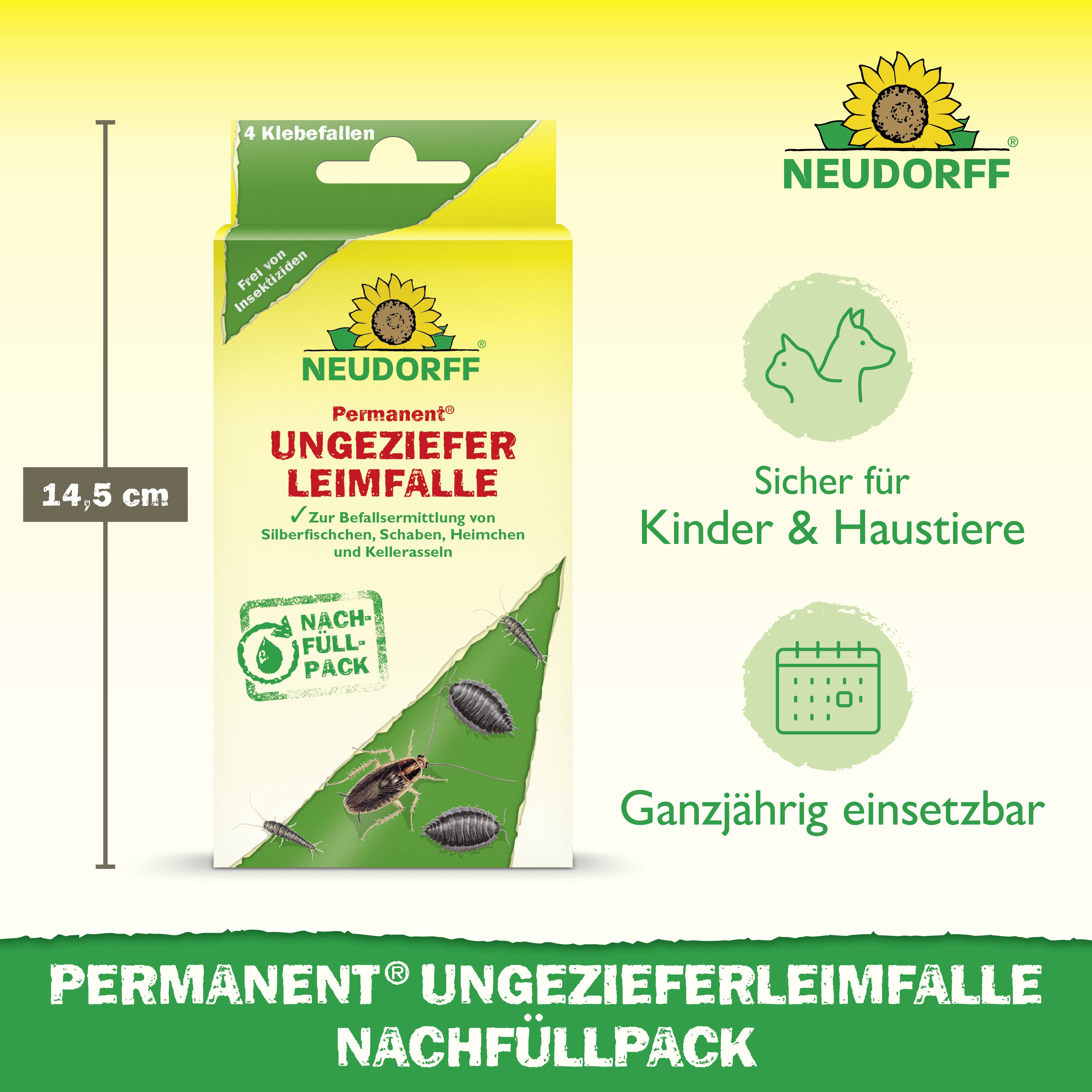 Neudorff 01273 Permanent Ungezieferleimfalle Nachfüllpack 4St.