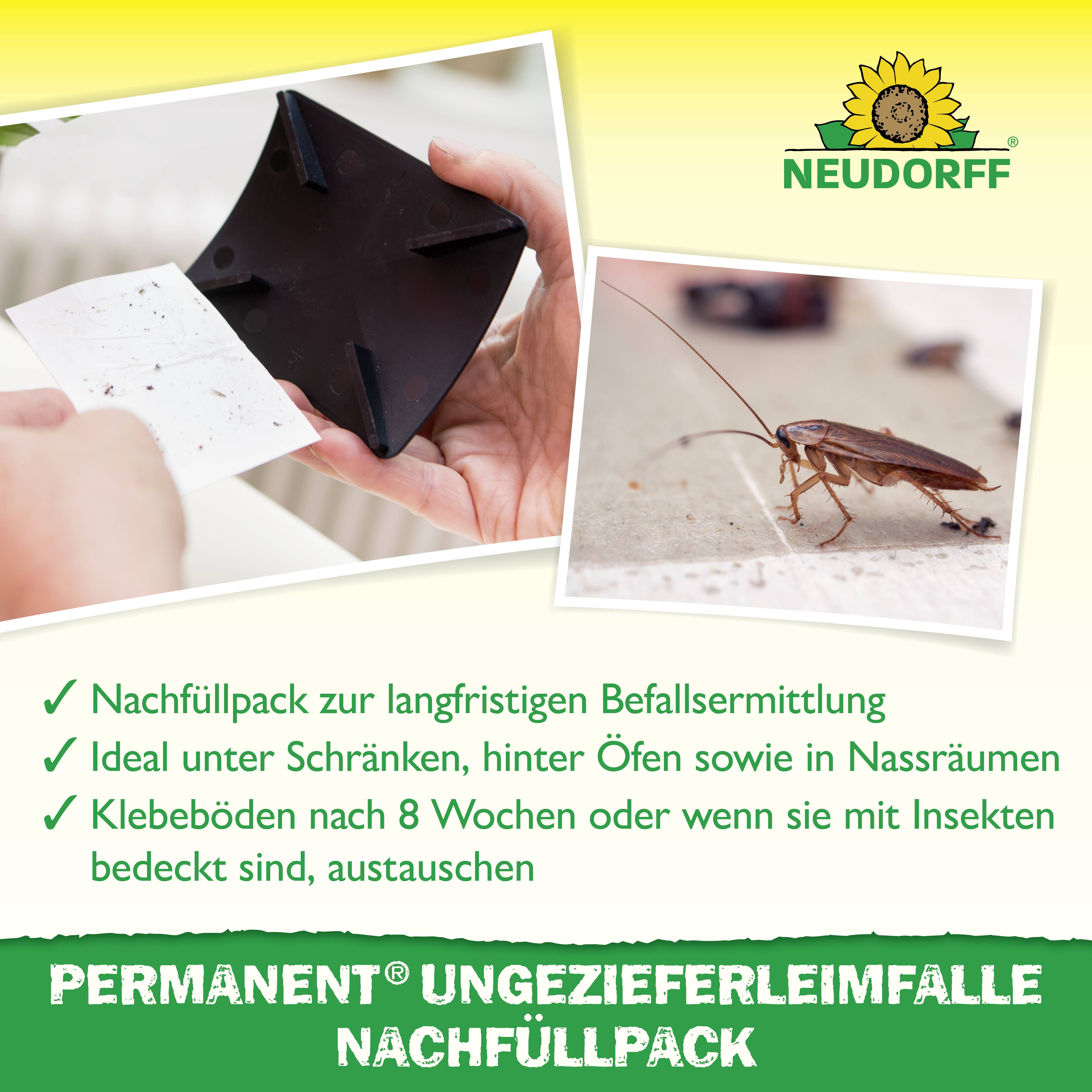 Neudorff 01273 Permanent Ungezieferleimfalle Nachfüllpack 4St.