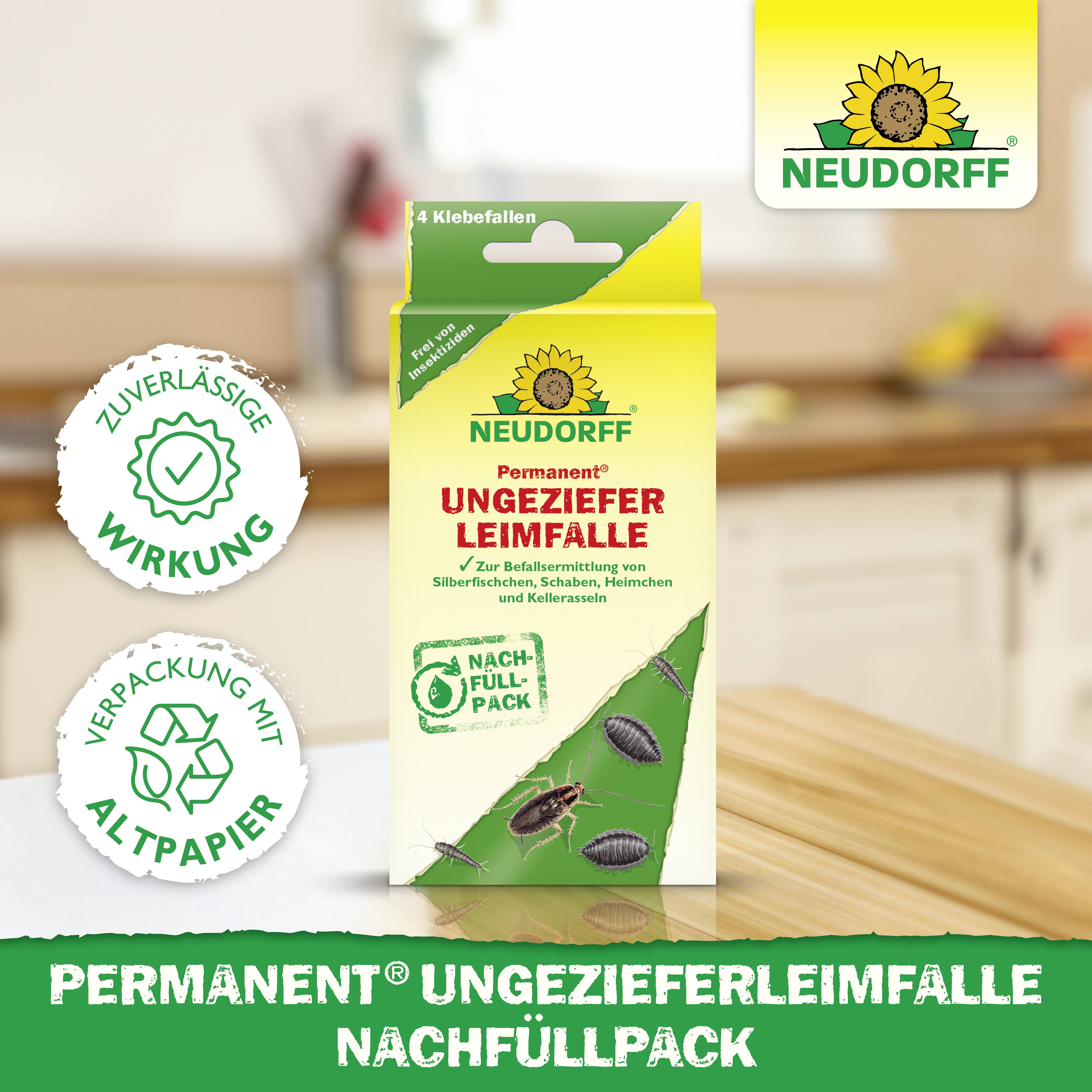 Neudorff 01273 Permanent Ungezieferleimfalle Nachfüllpack 4St.