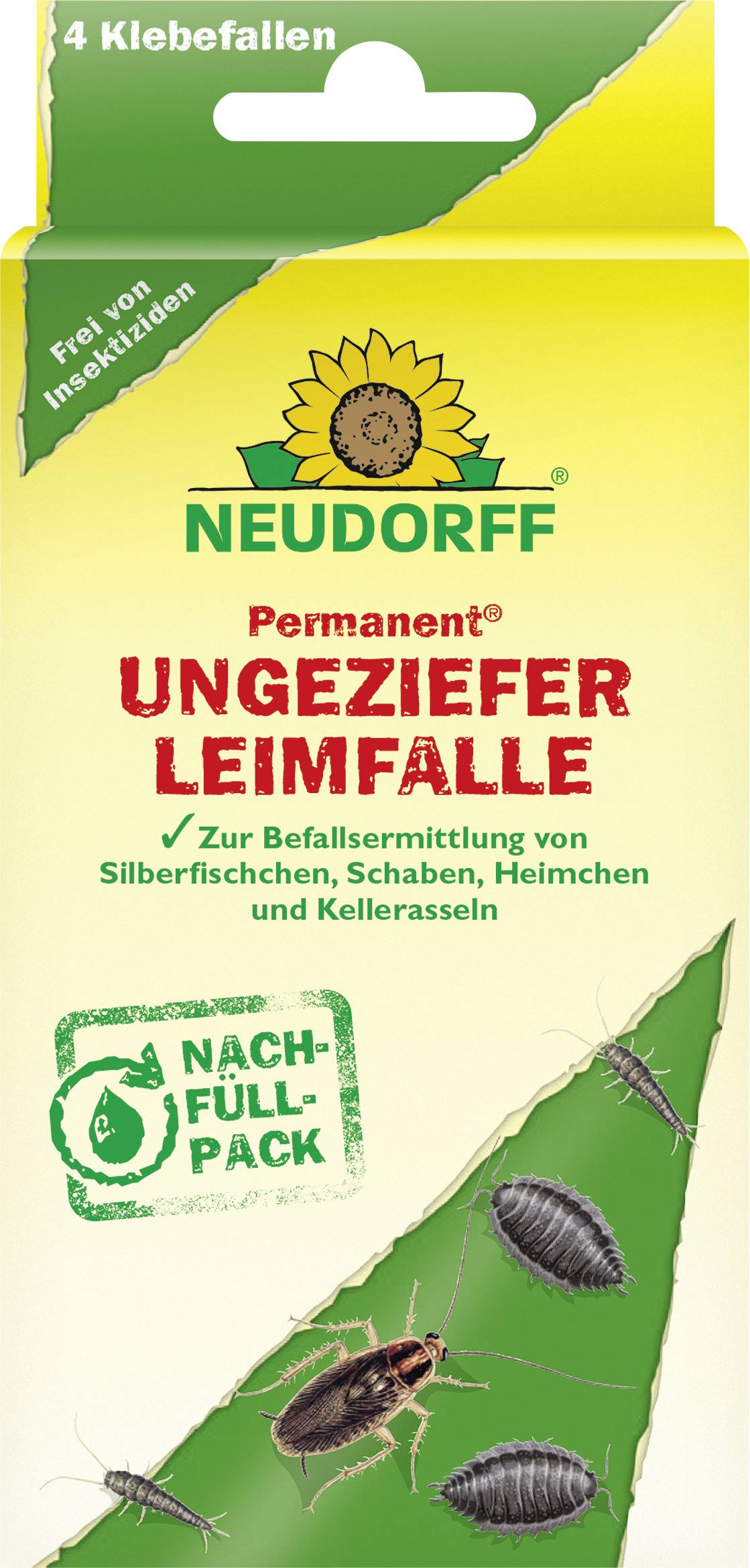 Neudorff 01273 Permanent Ungezieferleimfalle Nachfüllpack 4St.