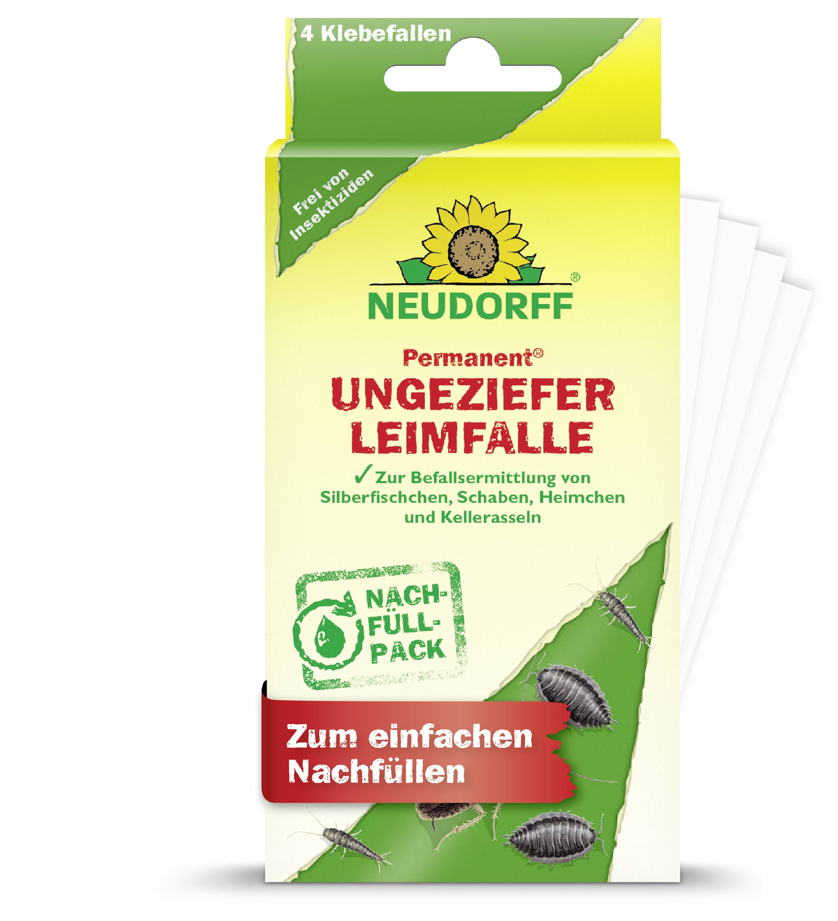 Neudorff 01273 Permanent Ungezieferleimfalle Nachfüllpack 4St.