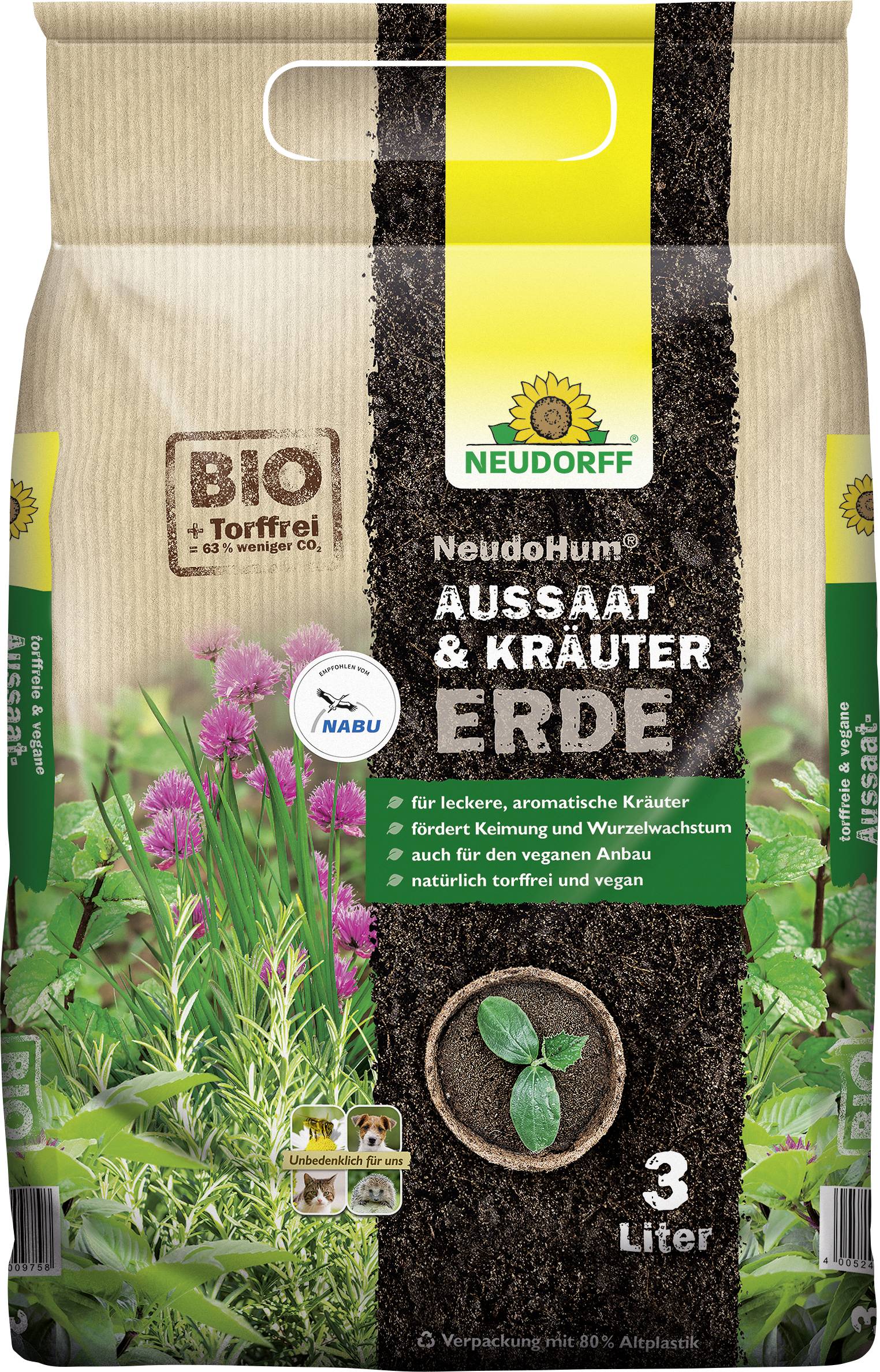 Neudorff 00975 NeudoHum Aussaat- & Kräutererde 3l