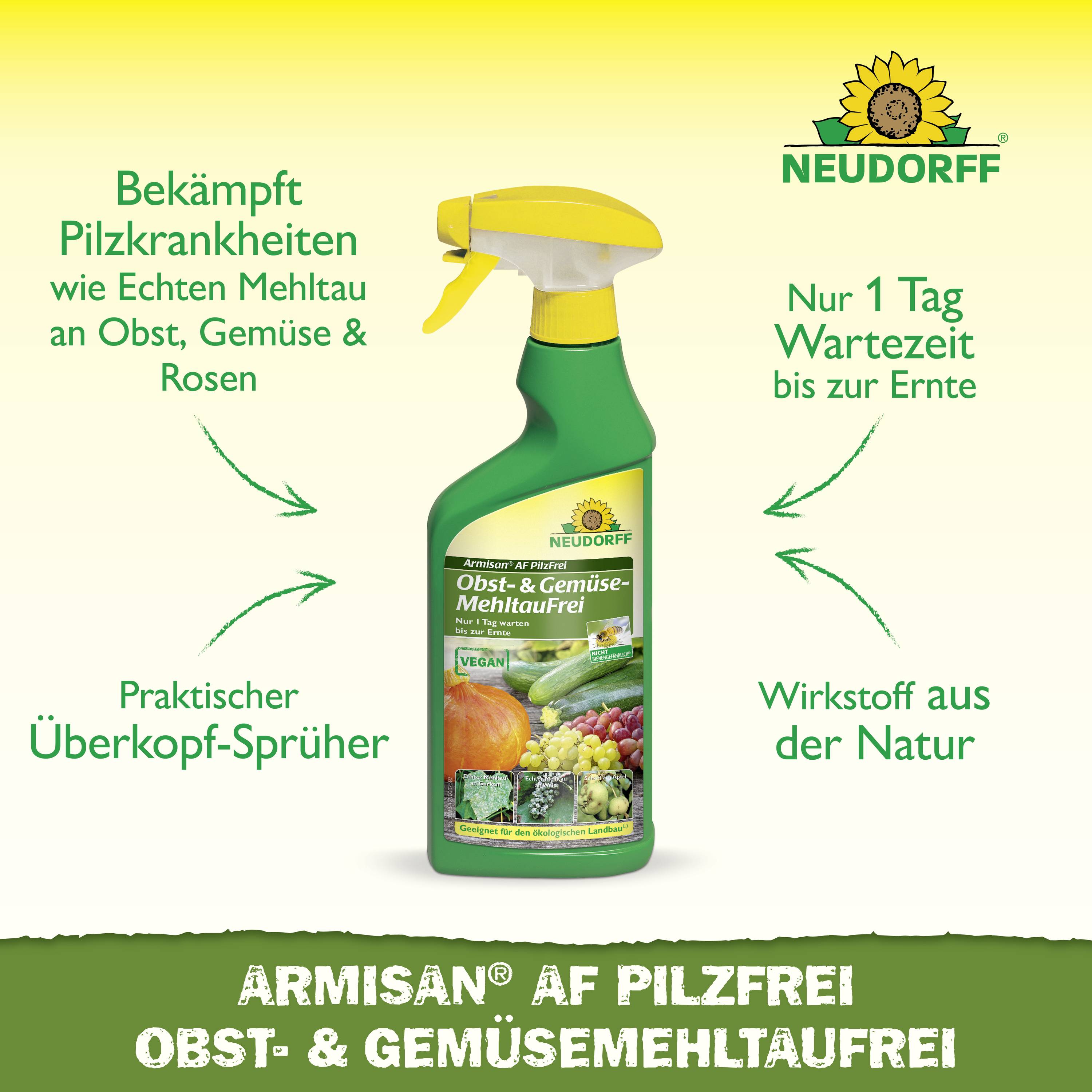 Neudorff 01297 Armisan AF PilzFrei Obst- und GemüseMehltauFrei 500ml