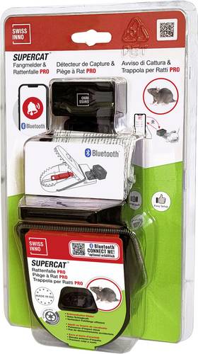 Swissinno Fangmelder Connect + SuperCat Rattenfalle Pro Rattenfalle Erdnussbutter-Köder 1 St.