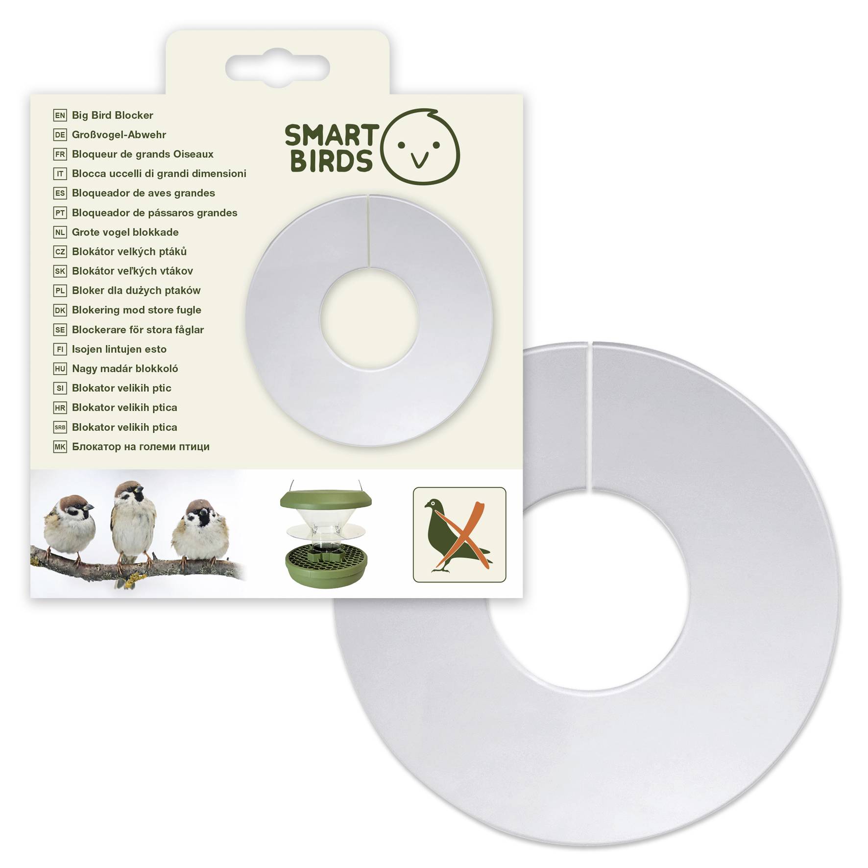 Swissinno Großvogel-Abwehr-Ring für Futtersilo Silber 1 St. 1 860 001K