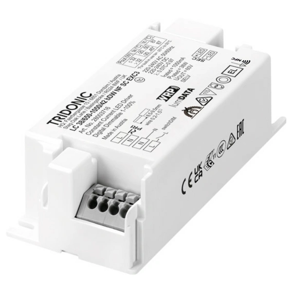 Tridonic LC 38W 650-1050mA 42V bDW NFC SC EXC3 LED-Treiber 36W 1.05A 7.5 - 42V 1St. Tridonic LC 38W 650-1050mA 42V bDW NFC SC EXC3 LED-Treiber 36W 1.05A 7.5 - 42V 1St.