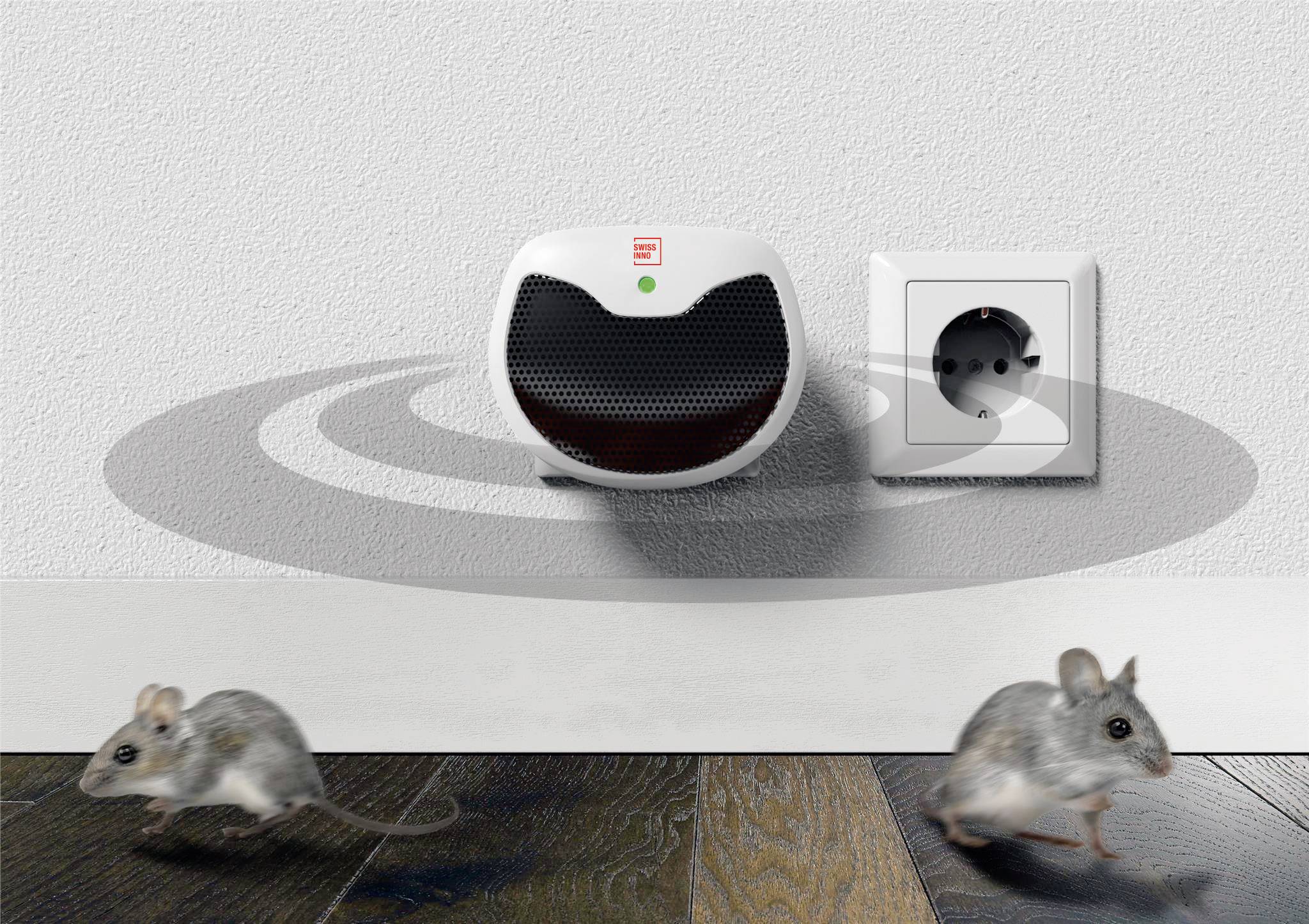 Swissinno Mini Ultraschall Indoor Nagetier Abwehr Funktionsart Abschreckung Wirkungsbereich 15m² 1St.