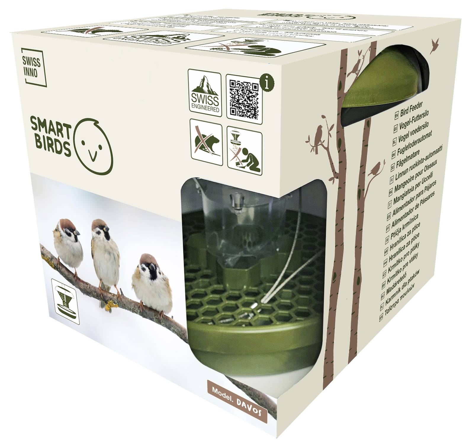 Swissinno Futtersilo Davos Dunkelgrün 750ml Vogel 1 St. 1 800 001