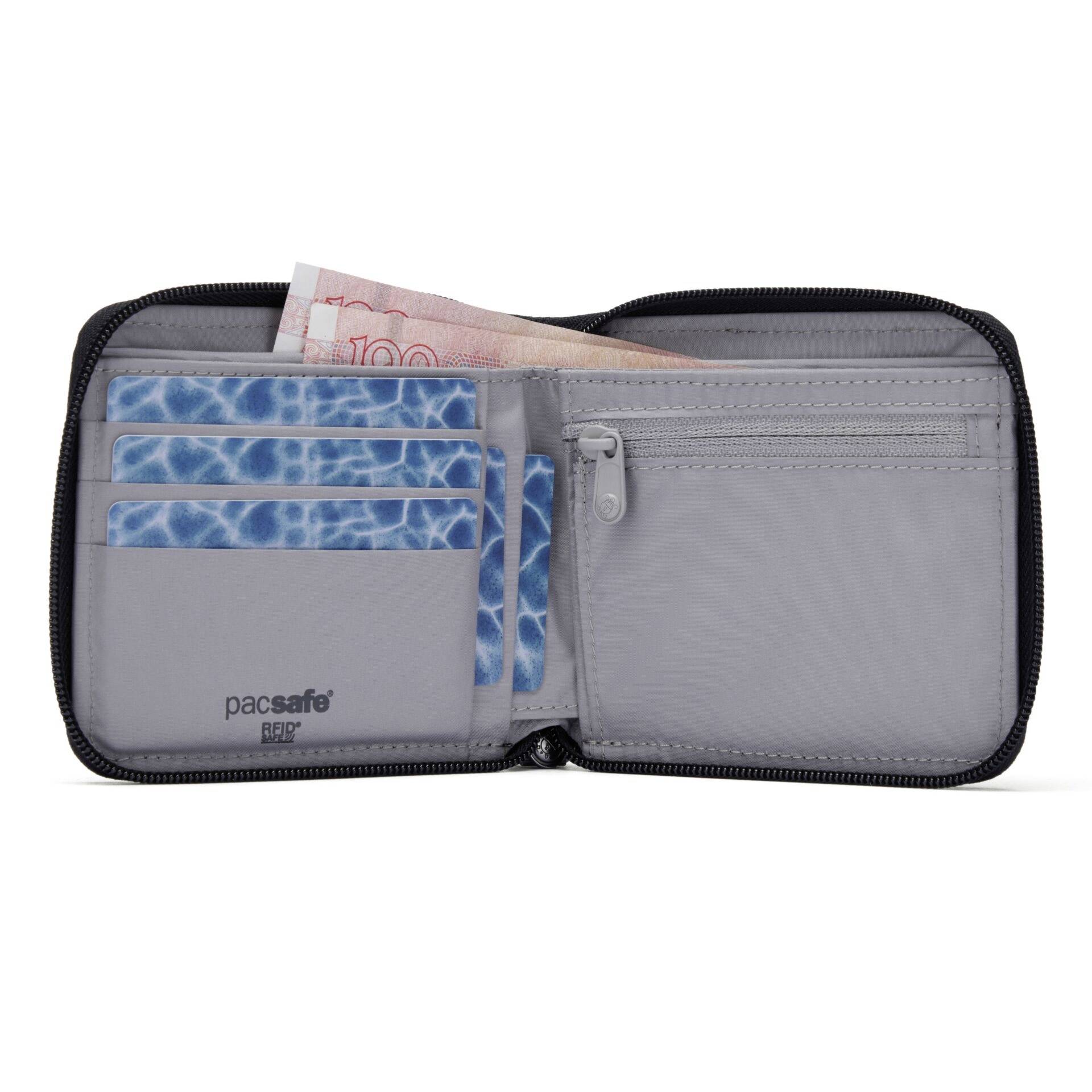 Pacsafe Portemonnaie RFIDsafe Zip Around Wallet (B x H x T) 11 x 10 x 2cm Schwarz 11050130