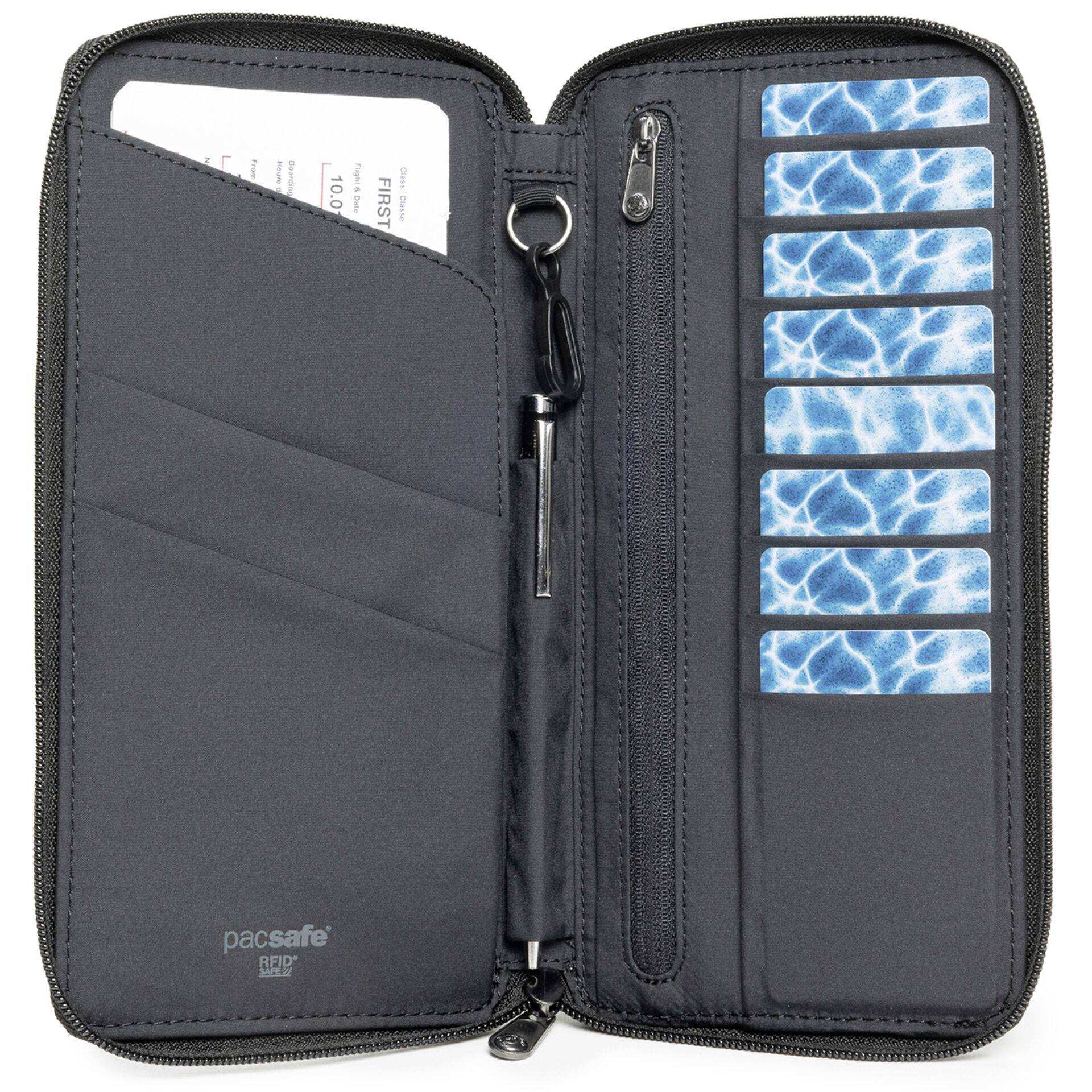 Pacsafe Portemonnaie RFIDsafe Travel Wallet (B x H x T) 11.5 x 22.5 x 2cm Schwarz 11055100