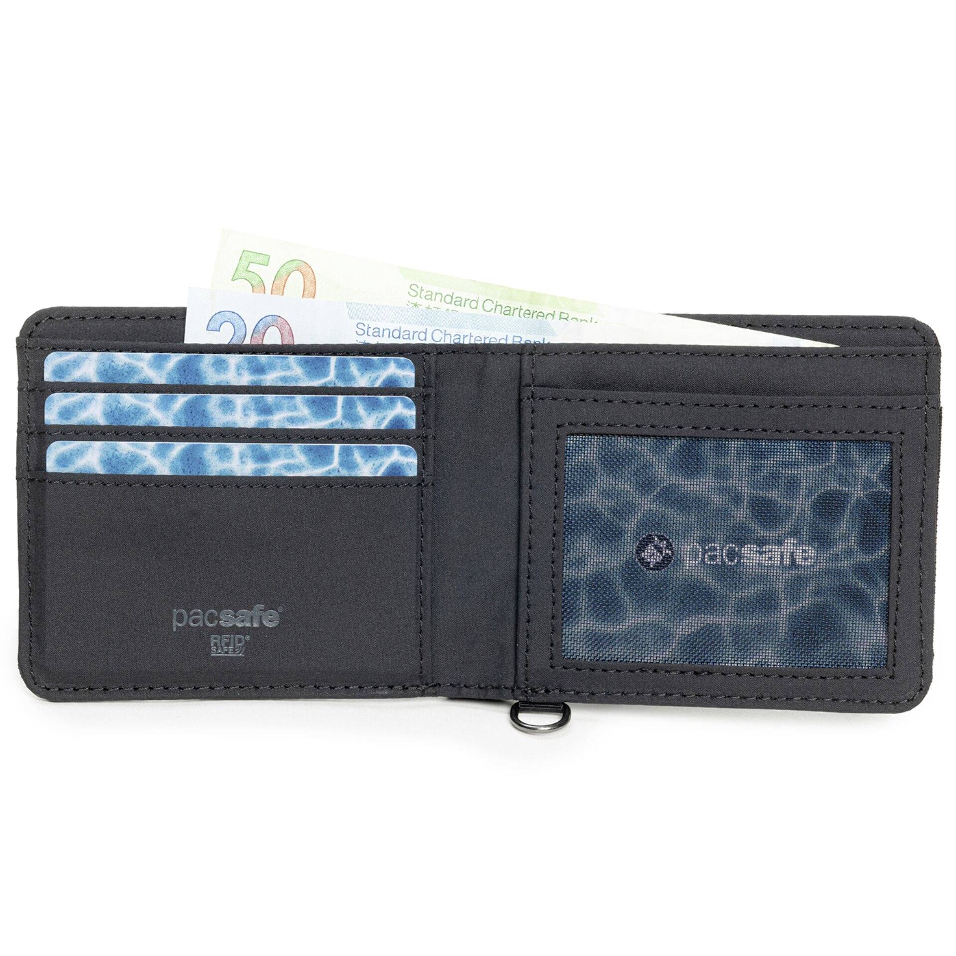 Pacsafe Portemonnaie RFIDsafe Portemonnaie schwarz (B x H x T) 10.5 x 9 x 1cm Schwarz 11000100