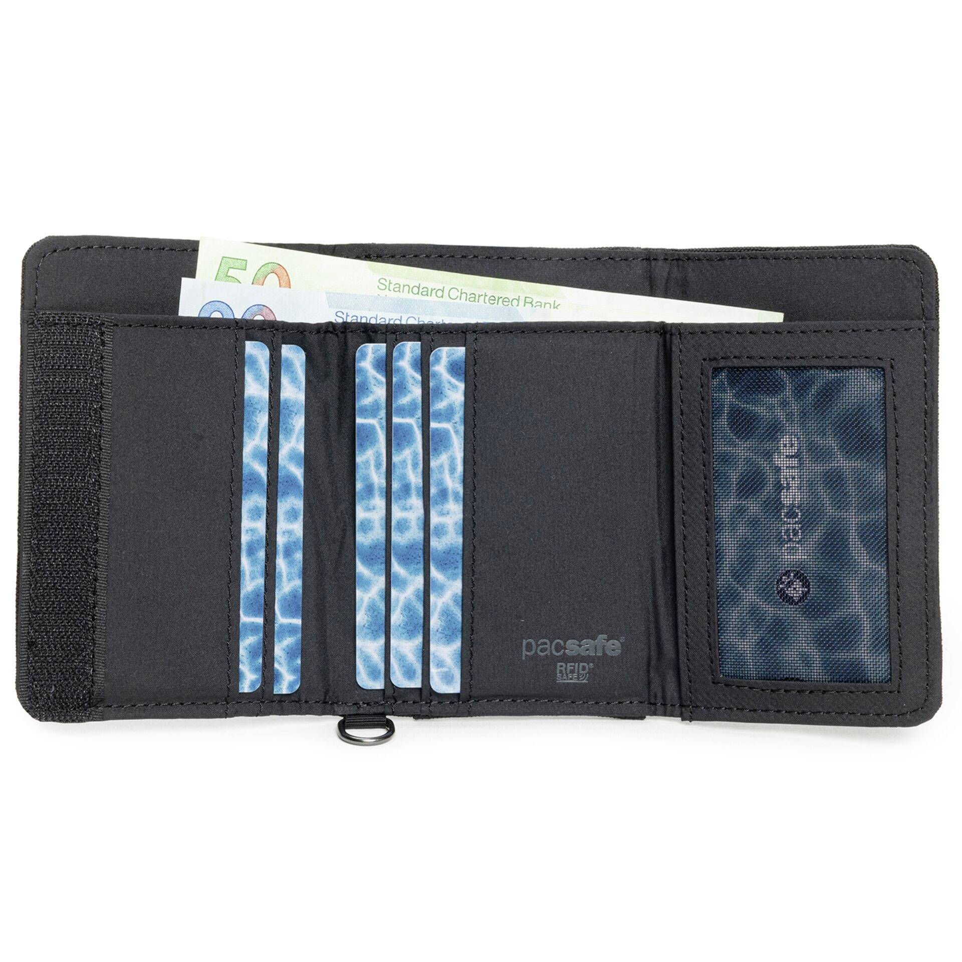 Pacsafe Portemonnaie RFIDsafe 3tlg. (B x H x T) 8 x 11.5 x 1.8cm Schwarz 11005100