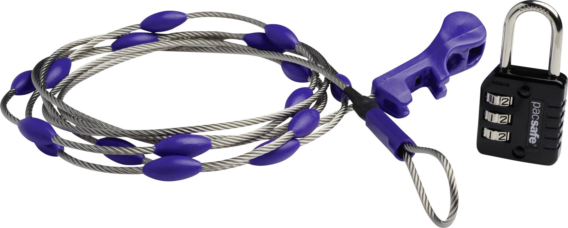 Pacsafe 10520999 Kabelschloss Schwarz, Blau, Edelstahl Zahlenschloss