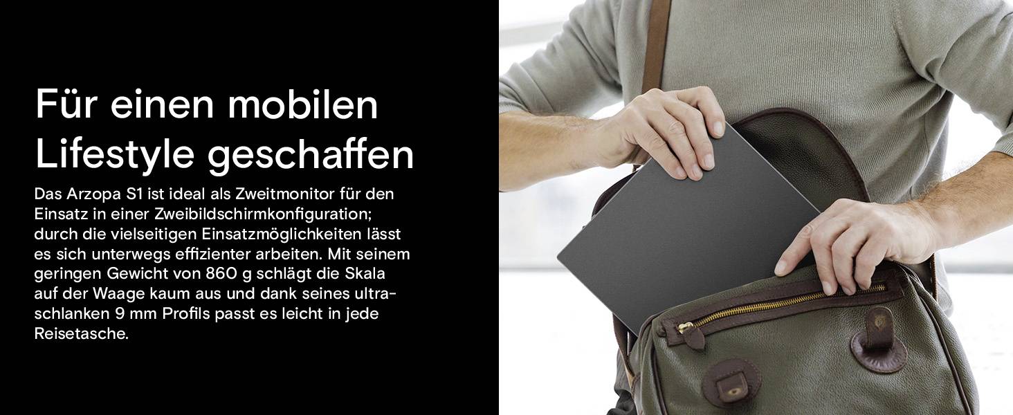 Arzopa S1 Table LCD-Monitor EEK: A (A - G) 39.6cm (15.6 Zoll) 1920 x 1080 Pixel 16:9 25 ms HDMI®, USB-C®, USB-A (Host) IPS LCD