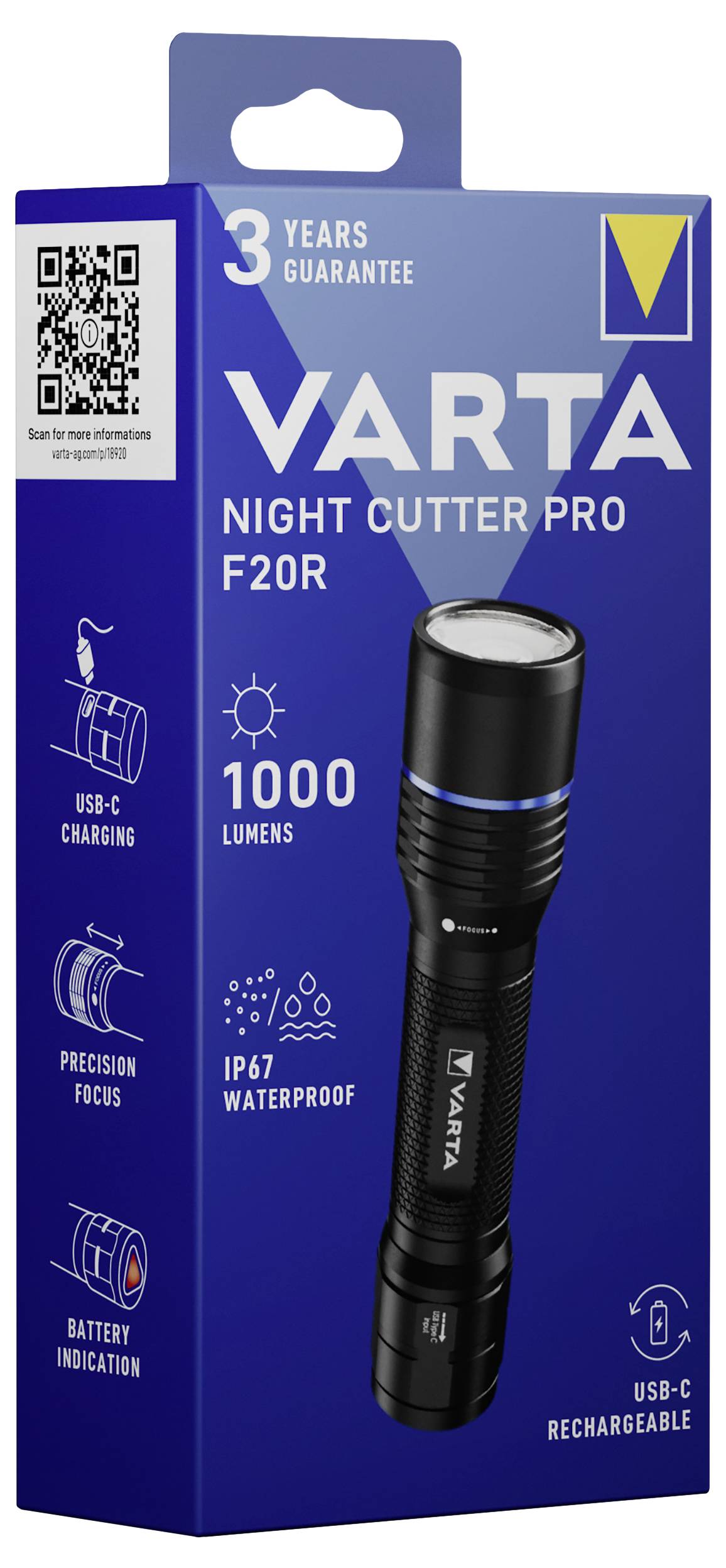Varta VARTA Night Cutter Pro F20R Rech. Box 18920101111 Taschenlampe 1000 lm 232 g