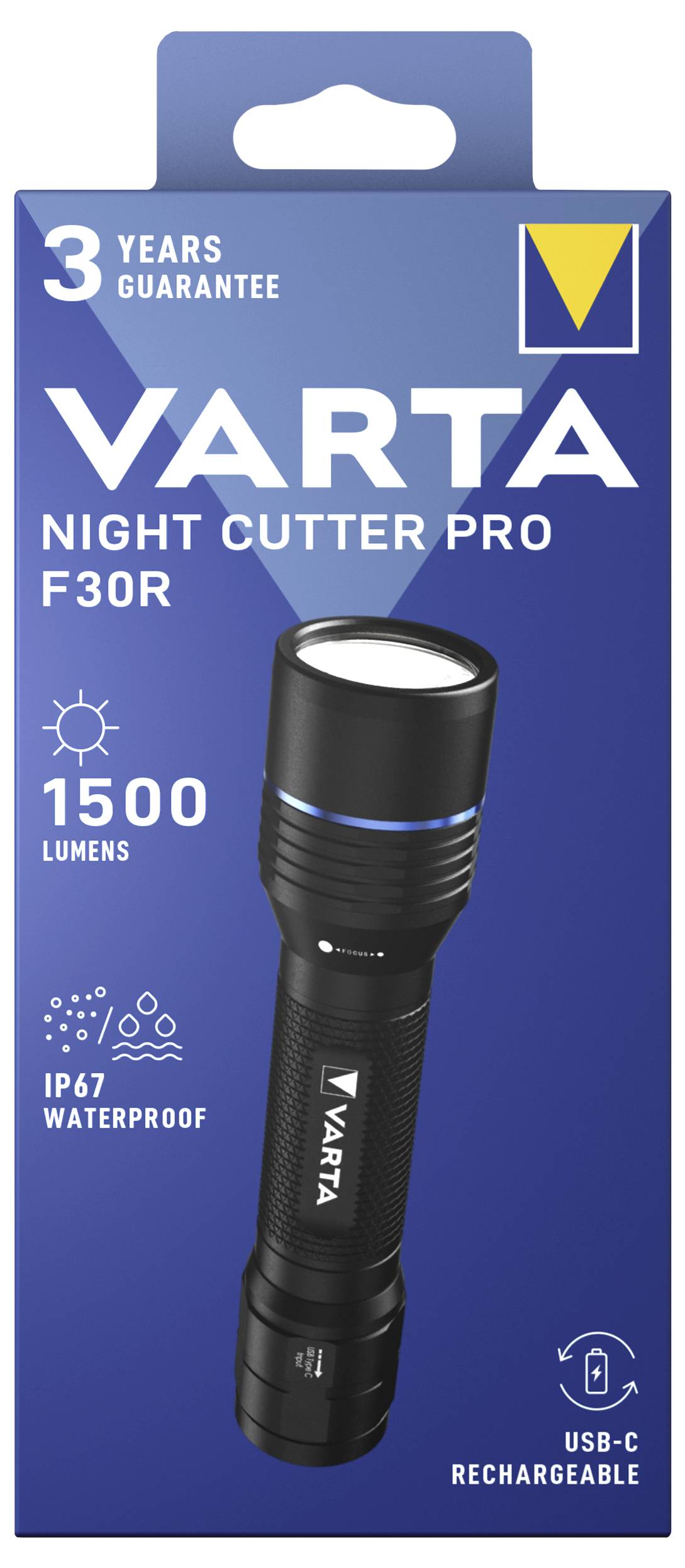 Varta Night Cutter Pro F30R Rech. Box 18921101111 Taschenlampe 1500lm 261g