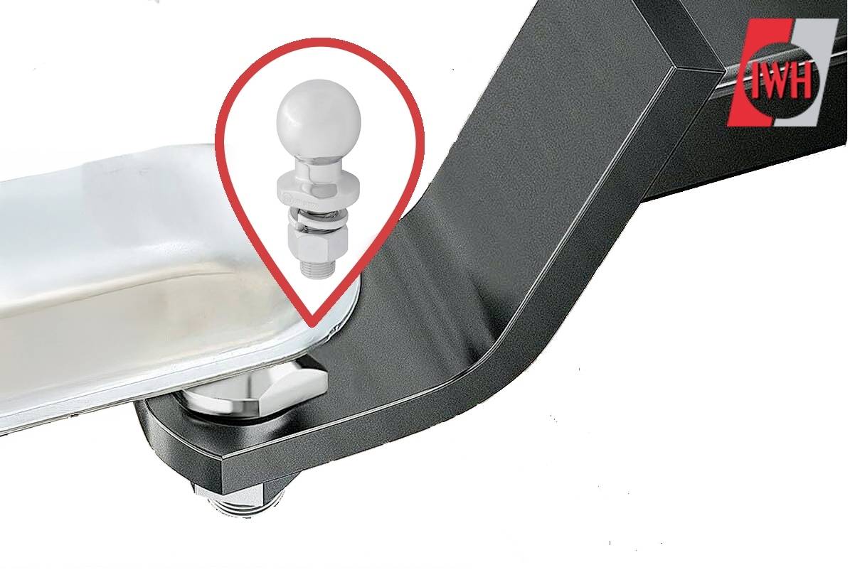 IWH Kupplungskugel Zulässige Stützlast=2000kg 50mm Silver Steel50