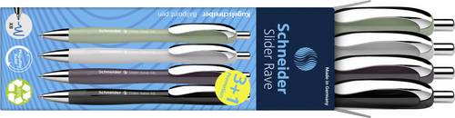 Schneider Schreibgeräte Slider Rave XB Trend 25, Box 4 Stück sortiert 132684 Kugelschreiber Schreib