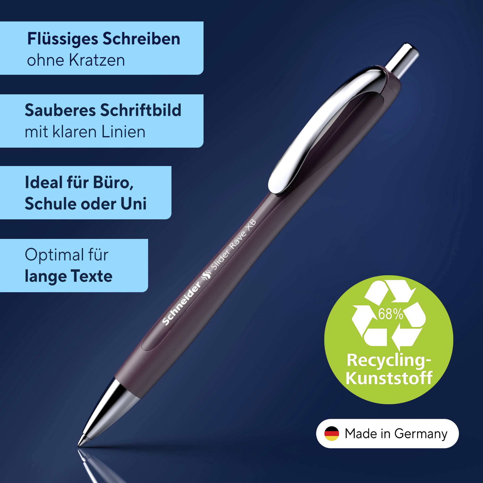 Schneider Schreibgeräte Slider Rave plum Mine Slider 755 XB blau 132543 Kugelschreiber Schreibfarbe: Blau 1St.