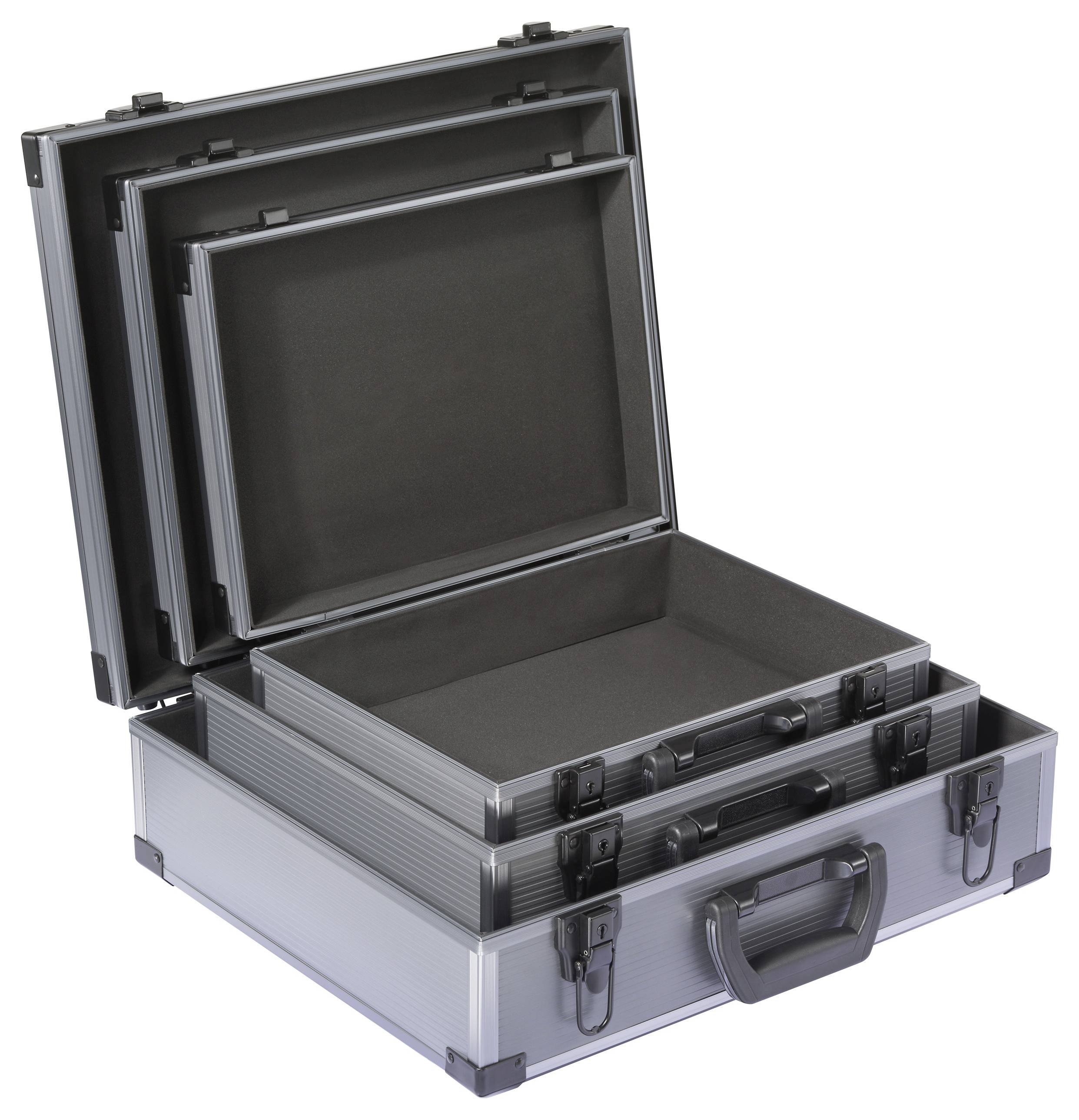 TOOLCRAFT TO-10308366 Universal Werkzeug-Pilotenkoffer unbestückt 3teilig (L x B x H) 44.5 x 36 x 14.8cm