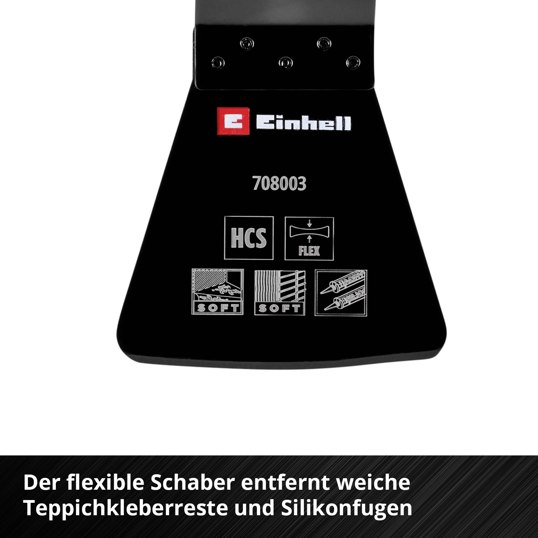 Einhell 708003 Schaber HCS, Flexibel 52mm Chrom-Vanadium Stahl, HCS Schaber 52mm 1St.