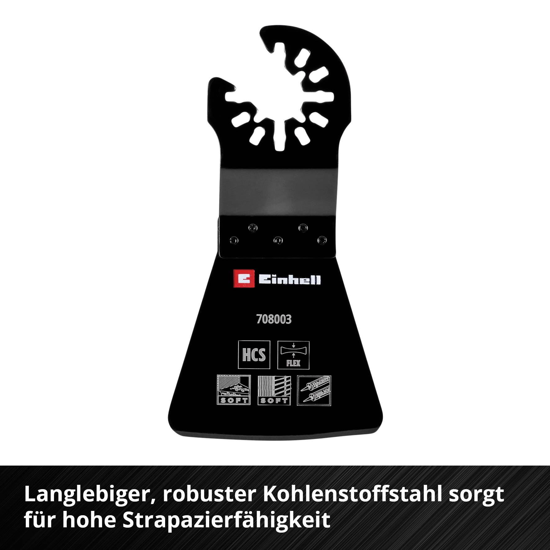 Einhell 708003 Schaber HCS, Flexibel 52mm Chrom-Vanadium Stahl, HCS Schaber 52mm 1St.