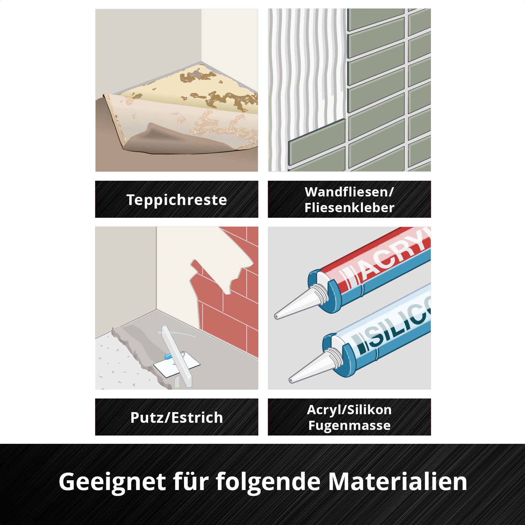 Einhell 708002 Schaber HCS, Starr 52mm Chrom-Vanadium Stahl, HCS Schaber 52mm 1St.