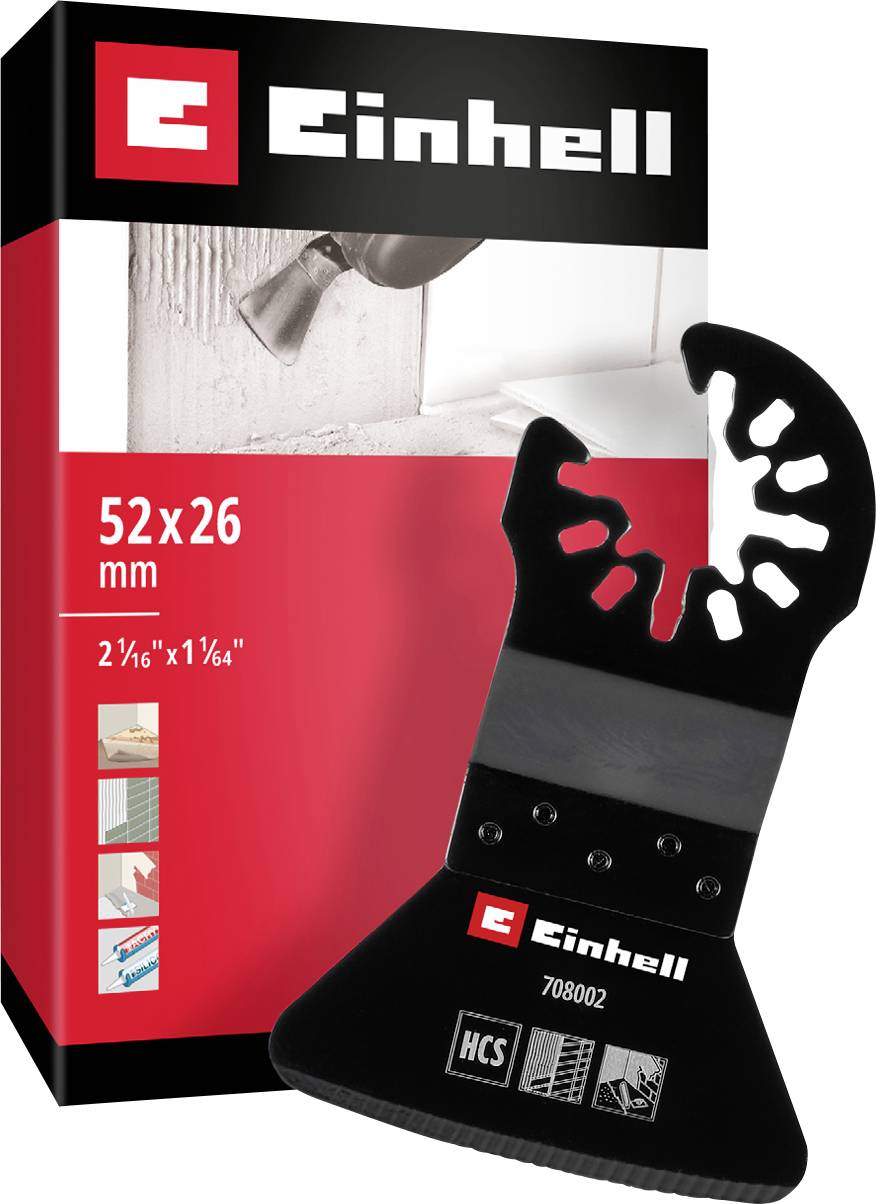 Einhell 708002 Schaber HCS, Starr 52mm Chrom-Vanadium Stahl, HCS Schaber 52mm 1St.