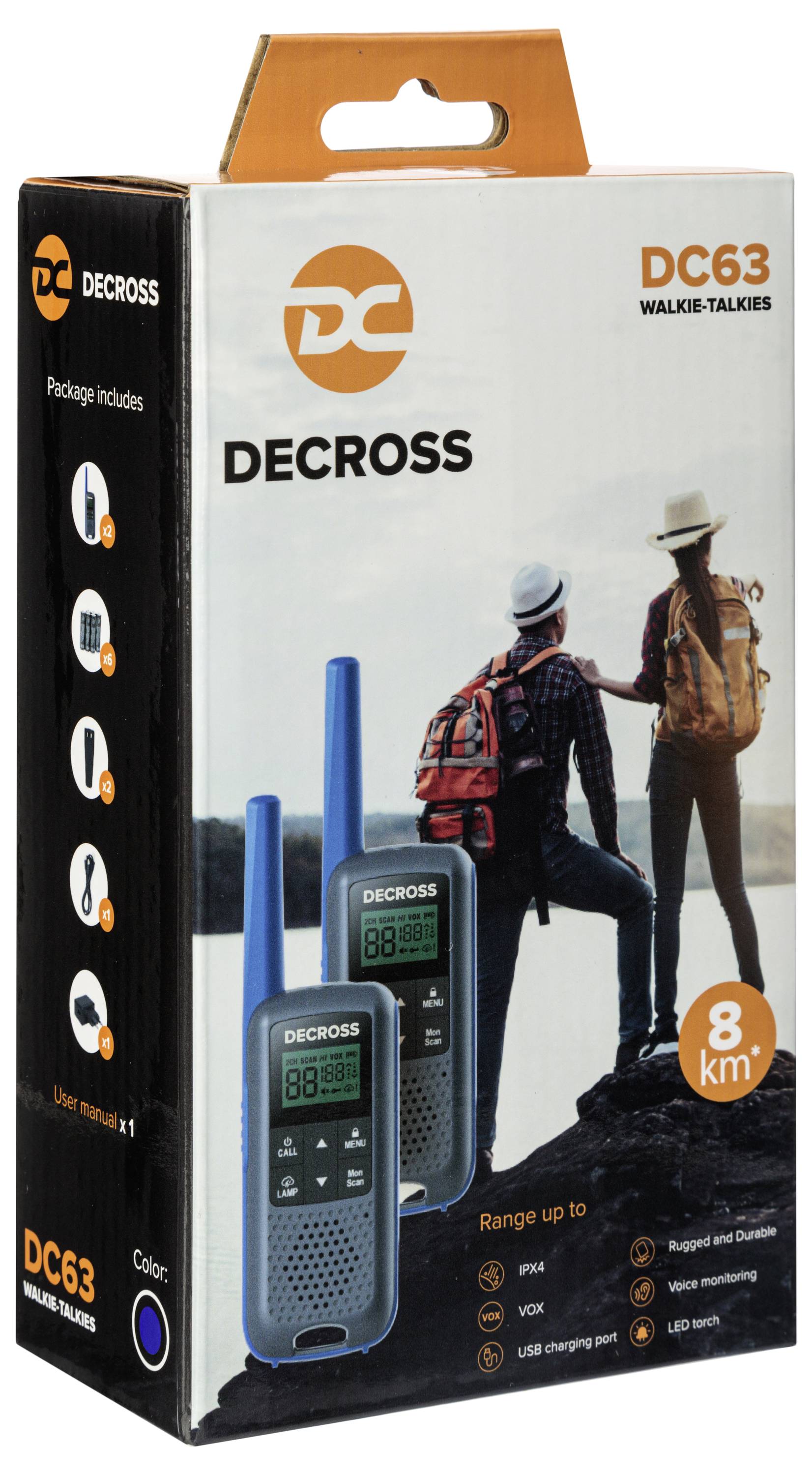 DECROSS DC63 Blau 2er-Set DC6314104302000 PMR-Handfunkgerät