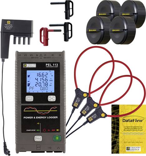 Chauvin Arnoux PEL 113 Netz-Analysegerät 3phasig inkl. Stromzangen, mit Loggerfunktion, Energiemess