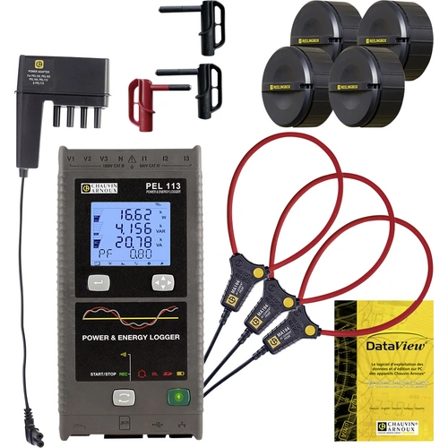 Chauvin Arnoux PEL 113 Netz-Analysegerät 3phasig inkl. Stromzangen, mit Loggerfunktion, Energiemessungen, Lastanalysen Chauvin Arnoux PEL 113 Netz-Analysegerät 3phasig inkl. Stromzangen, mit Loggerfunktion, Energiemessungen, Lastanalysen