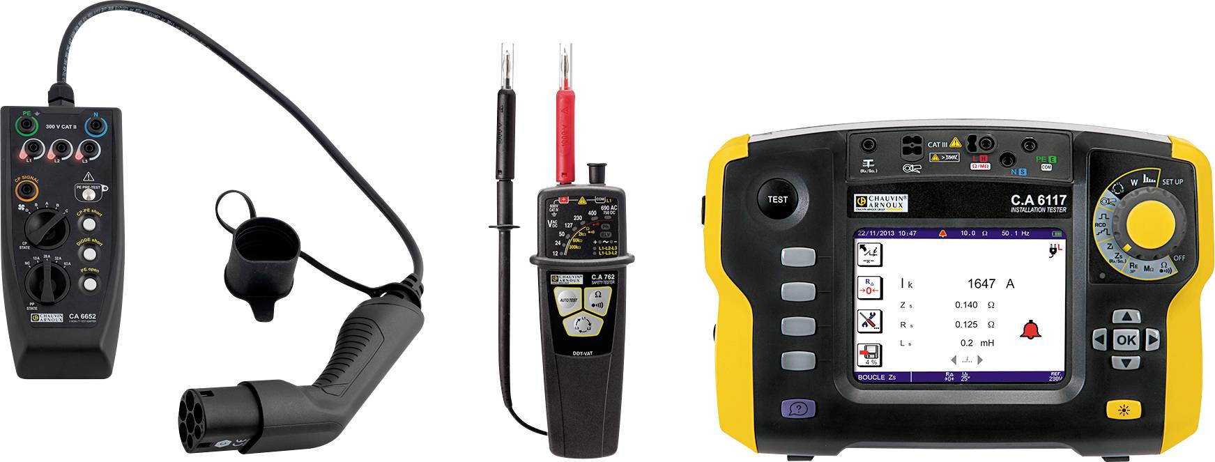 Chauvin Arnoux EVSE-SET CA 6652 + CA 6117 + DataView + CA 762 IP2X Installationstester-Set, VDE-Prüfgeräte-Set VDE-Norm 0100, 0105