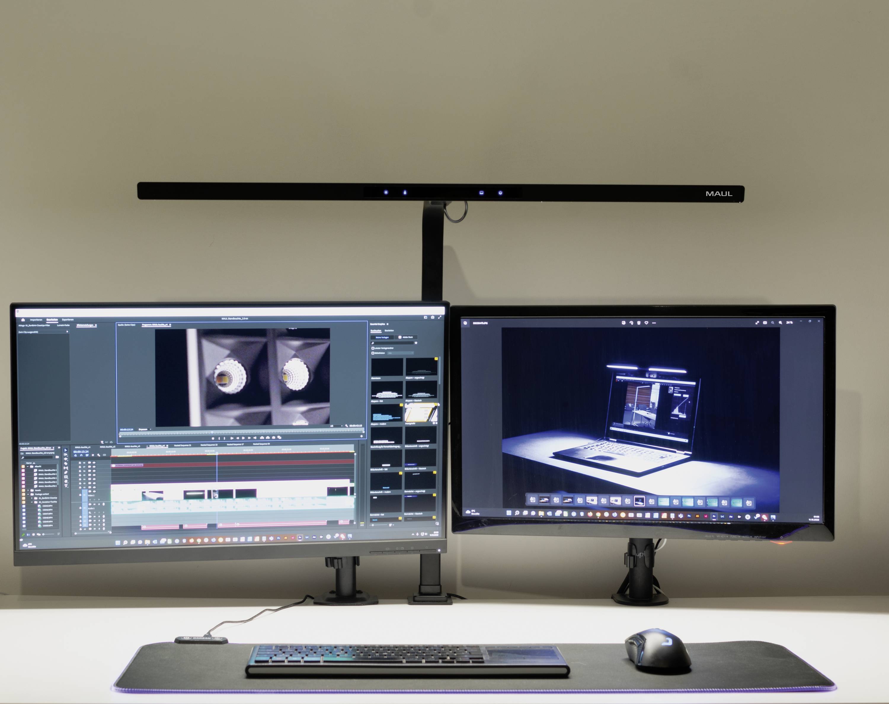 Maul LED Bildschirmleuchte MAULgate EEK F (A - G) LED-Monitorleuchte MAULgate colour vario sensor, dimmbar