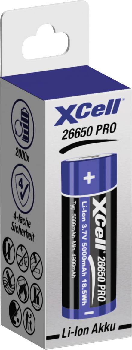 XCell Spezial-Akku 26650 Li-Ion 3.7V 5000 mAh 1St.