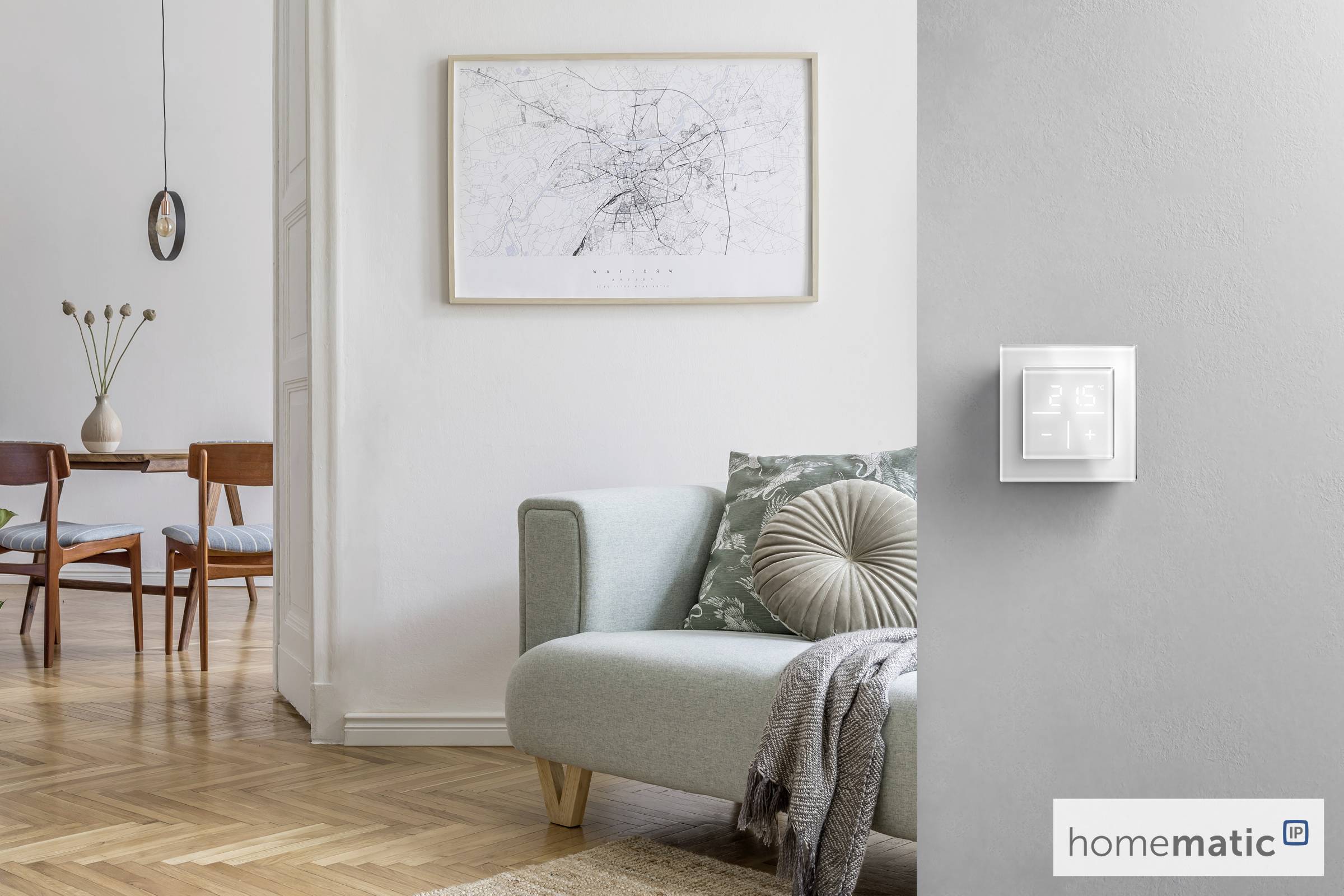 Homematic IP Wandthermostat IP Funk Glas-Wandthermostat mit CO2-Sensor