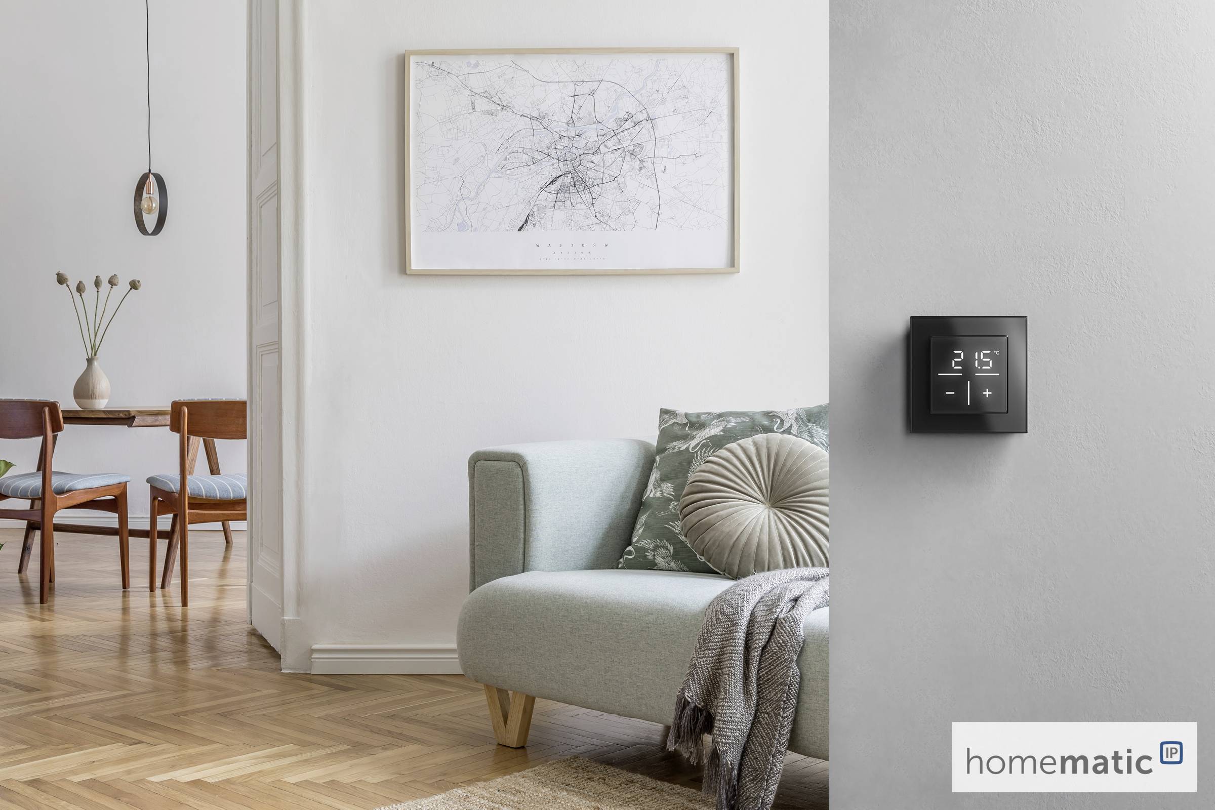 Homematic IP Wandthermostat IP Funk Glas-Wandthermostat mit CO2-Sensor