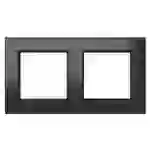 Homematic IP Funk Rahmen IP Glasrahmen – 2-fach, schwarz Homematic IP Funk Rahmen IP Glasrahmen – 2-fach, schwarz